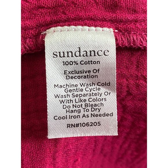 Sundance Sleeveless Gauzy Cotton Tank Top Women size XL Fuchsia Pink Vacation - Picture 4 of 13